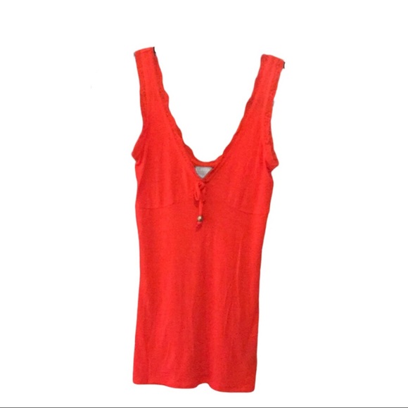 Buffalo David Bitton Tops - Buffalo David Bitton V-neck tank XS coral bright summery lace